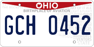 OH license plate GCH0452