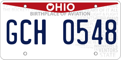 OH license plate GCH0548