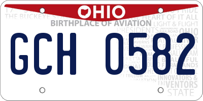 OH license plate GCH0582