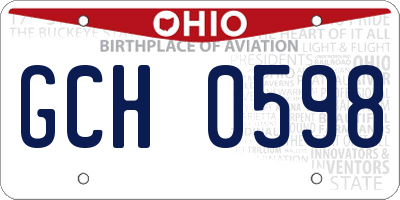 OH license plate GCH0598