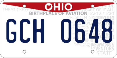 OH license plate GCH0648