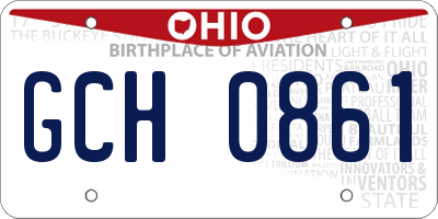 OH license plate GCH0861
