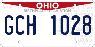 OH license plate GCH1028