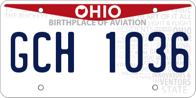 OH license plate GCH1036