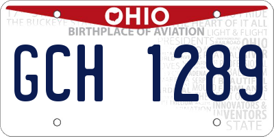 OH license plate GCH1289