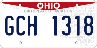 OH license plate GCH1318
