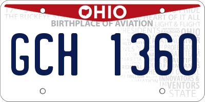 OH license plate GCH1360