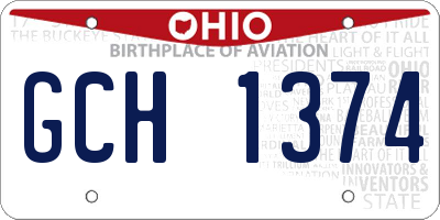 OH license plate GCH1374