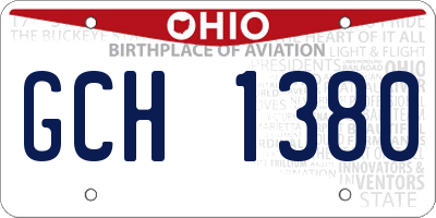 OH license plate GCH1380