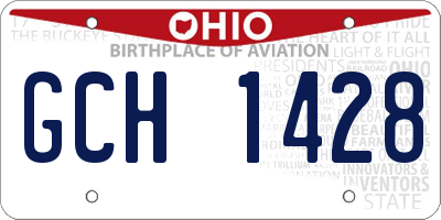 OH license plate GCH1428