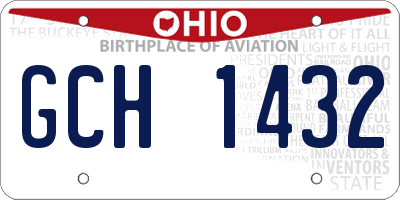 OH license plate GCH1432