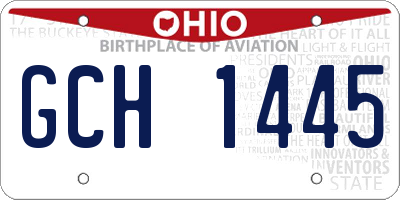 OH license plate GCH1445