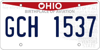 OH license plate GCH1537