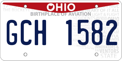 OH license plate GCH1582