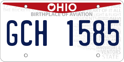 OH license plate GCH1585