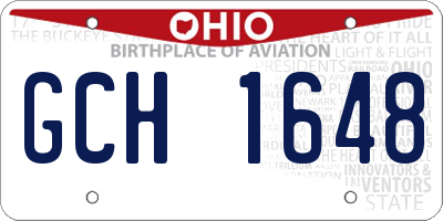 OH license plate GCH1648