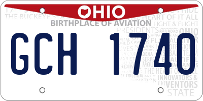 OH license plate GCH1740
