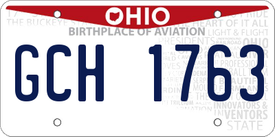 OH license plate GCH1763