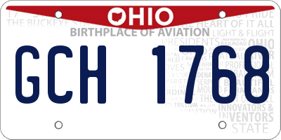 OH license plate GCH1768