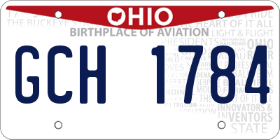 OH license plate GCH1784