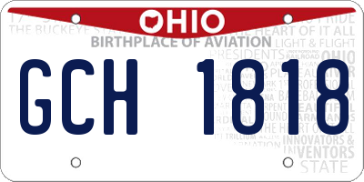 OH license plate GCH1818