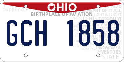 OH license plate GCH1858