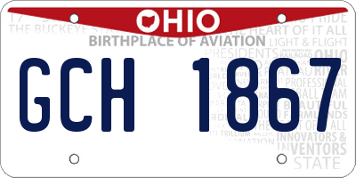 OH license plate GCH1867
