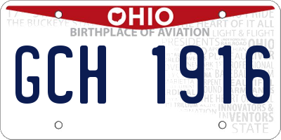 OH license plate GCH1916