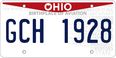 OH license plate GCH1928