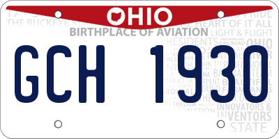 OH license plate GCH1930