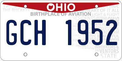 OH license plate GCH1952