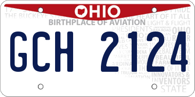 OH license plate GCH2124