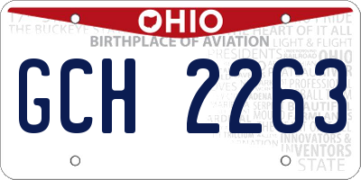 OH license plate GCH2263