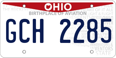 OH license plate GCH2285