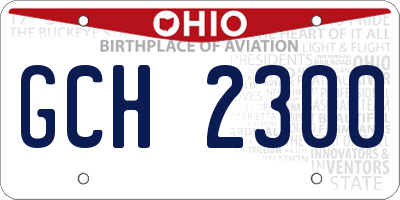 OH license plate GCH2300