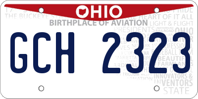 OH license plate GCH2323