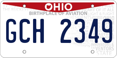 OH license plate GCH2349