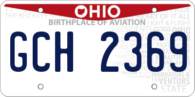 OH license plate GCH2369