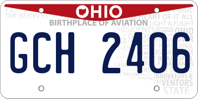 OH license plate GCH2406