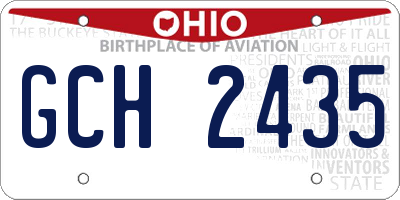 OH license plate GCH2435