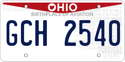 OH license plate GCH2540