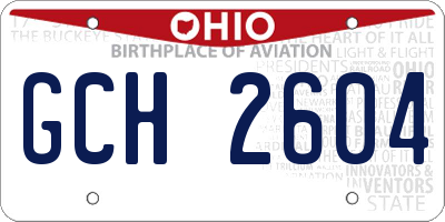 OH license plate GCH2604