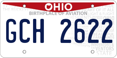 OH license plate GCH2622