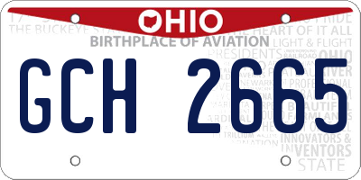 OH license plate GCH2665