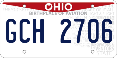 OH license plate GCH2706