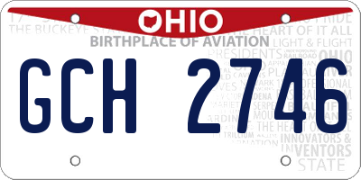 OH license plate GCH2746