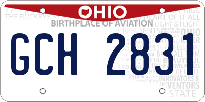 OH license plate GCH2831