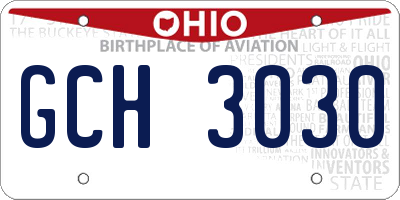 OH license plate GCH3030