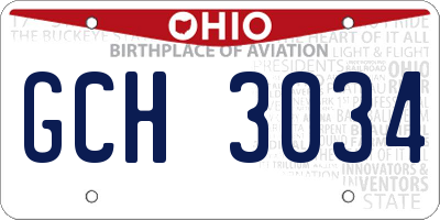 OH license plate GCH3034