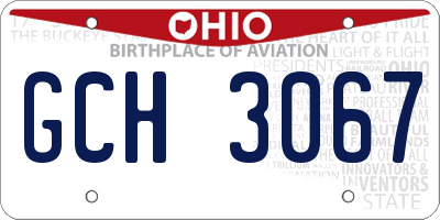 OH license plate GCH3067